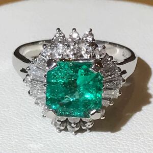 ☆Pt900 エメラルド1.98ct&ダイヤリング☆