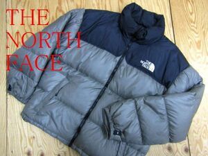 ★ノースフェイス NORTHFACE★ヌプシダウンジャケット グレー×ブラック メンズ XLサイズ 700FP★R60428068A