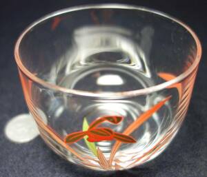 昭和期　香蘭社　ガラス煎茶碗　ガラス研究
