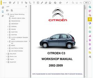 シトロエン C3 2002 - 2009 ワークショップマニュアル 整備書 修理書 Citroen 