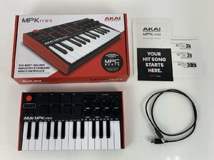 AKAI MPK mini MIDIキーボード・コントローラー 25鍵 黒×赤 通電のみ確認 wa◇95