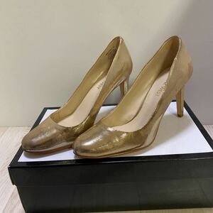 NINE WEST ゴールド　ナインウエスト　6M パンプス 23cm ハイヒール　8cm