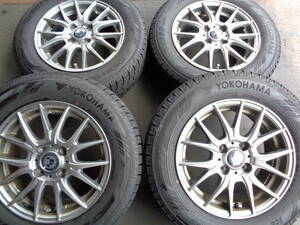 A39　ヨコハマiceGUARD　IG60　175/70R14+アルミホイール付　14×5.5J　100-4H　38　ガンメタ系　中古スタッドレスタイヤ4本セット