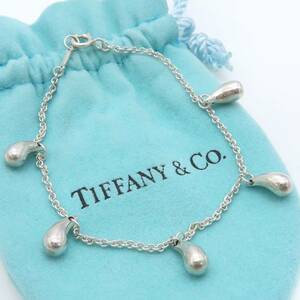 美品 Tiffany&Co. ヴィンテージ ティファニー 5連 ティアドロップ シルバー ブレスレット SV925 ファイブ HH279