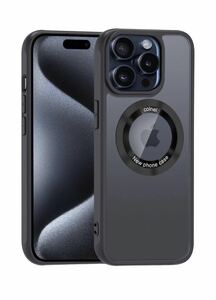 iPhone15 pro max ケーススマホカバー マット半透明 マグネット搭載 ワイヤレス充電 耐衝撃 指紋防止 滑り止め 米軍MIL規格