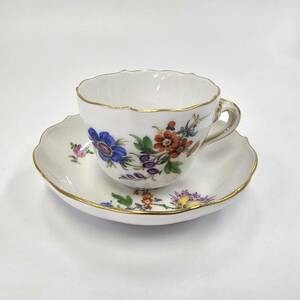 E13678(052)-603/IT6000　食器　カップ＆ソーサー1客　Meissen　マイセン　ベーシック　フラワー　陶磁器　花柄