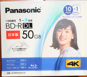 新品未開封 Panasonic BD-Ｒ DL 4倍速 11枚入りパック LM-BR50LW11H