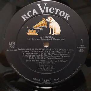 美盤 米RCA-VICTORオリジLP マト両S1 犬ラベル深溝MONO！Elvis Presley / G. I. Blues 1960年 LPM-2256 エルヴィス・プレスリーORIGINAL DG