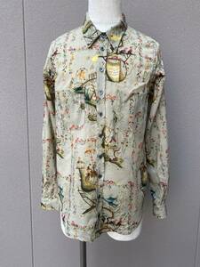 （新作新品） PAUL HARNDEN Mens PRINT SHIRT \160,600円 #M ポールハーデン　プリントシャツ　WOOL