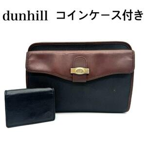 dunhill ダンヒル セカンドバッグ チェック柄 コインケース付き