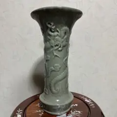 中国青磁花瓶　龍泉窯　高さ約29cm 訳があり