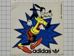 【adidas】【半透明】アディダスのステッカー： 1980~1990年代 ディズニー グーフィー 陸上 ロゴ 広告 ビンテージ +Sb