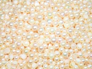 5051[A]◆真珠 パール◆まとめ売り♪総重量:約500g/中粒 小粒/ホワイト系 クリーム系等/アクセサリーパーツ