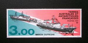フランス領南方南極地域発行 海洋調査船 マリオン・デュフレーヌ大型切手 １種完 ＮＨ 未使用