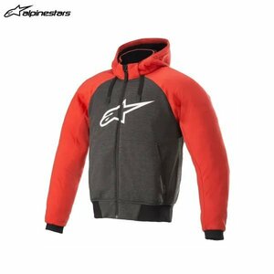 アルパインスターズ CHROME SPORT HOODIE ASIA 9303 MELANGE BLACK BRIGHT RED Sサイズ] ALP8059175361838