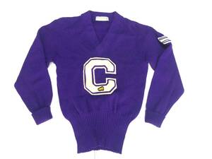 50sレタードセーター サイズ36 紫色 IMPERIAL アメリカ古着ビンテージ 50年代60年代オールドファッション