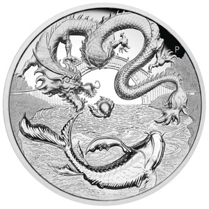 [保証書・カプセル付き] 2023年 (新品) オーストラリア「ドラゴン・龍と鯉」純銀 2オンス ハイリリーフ プルーフ 銀貨