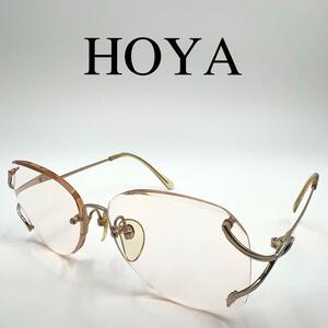 HOYA ホヤ メガネ 眼鏡 度入り EC32GP リムレス ヴィンテージ