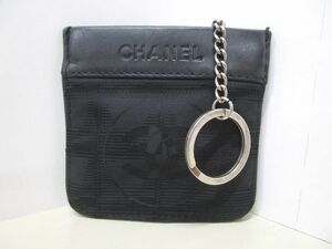 4432RNZ◎CHANEL シャネル ニュートラベルライン キーリング付き コインケース ブラック◎中古