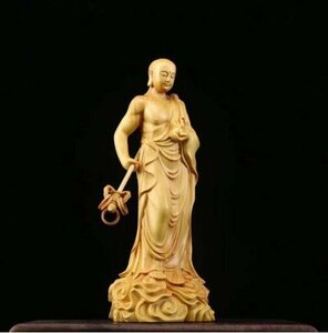 ☆新品推薦☆総檜材 仏教美術 精密彫刻 仏像 仏師で仕上げ品　地蔵菩薩立像