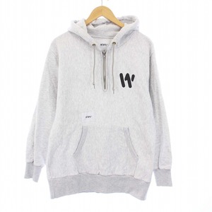 WTAPS OUTRIGGER HALF ZIP SWEAT プルオーバーパーカー スウェット ハーフジップ 長袖 ロゴ 裏起毛 01 S グレー 201ATDT-CSM19