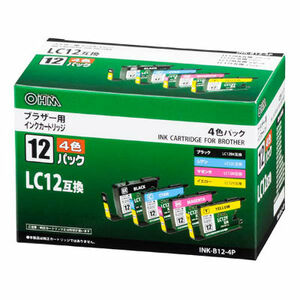 新品OHM INK-B12-4P ブラザーLC12-4PK互換インクカートリッジ.