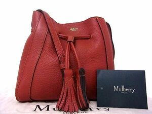 1円 ■新品同様■ Mulberry マルベリー ミニミリー RL6362 736L190 ヘビーグレインレザー ショルダーバッグ 斜め掛け ブラウン系 EA2376