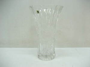 新品 ADERIA CRYSTAL アデリア クリスタル フラワーベース 花瓶 クリスタルガラス 花模様 フラワー 高さ23cm 
