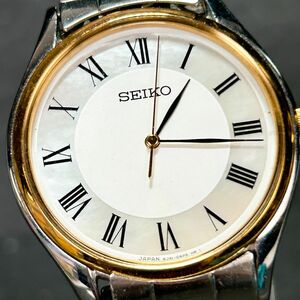 SEIKO セイコー DOLCE ドルチェ SACM152 腕時計 クオーツ アナログ 3針 シェル文字盤 シルバー×ゴールド 新品電池交換済み 動作確認済み