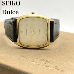 【稼働 箱付】SEIKO セイコー ドルチェ 7741-5100 クォーツ 電池交換済 メンズ腕時計 4-87-B