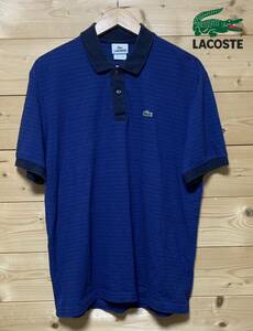 入手困難品★美中古・ LACOSTE（ラコステ）★ポロシャツ（鹿の子）BLUE/NAVY サイズ5　JPサイズXL　USサイズL