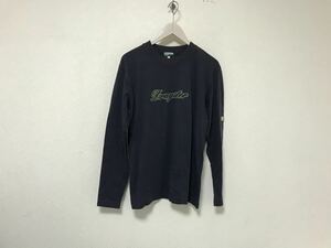 本物ポールスミスジーンズPAULSMITH JEANSコットンプリント長袖TシャツロンTメンズビジネススーツサーフミリタリーアメカジ紺ネイビーL