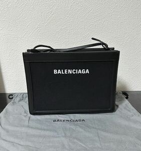 BALENCIAGA バレンシアガ339937 ネイビーポシェットショルダーバッグ