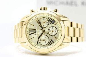 453　MICHAEL KORS CHRONOGRAPH QZ　MK-5798　マイケルコース クロノグラフ ゴールドカラー クォーツ ボーイズ 腕時計 純正ブレス 箱 説