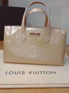 中古 LOUIS VUITTON ルイヴィトン ヴェルニ ウィルシャー PM LV Vernis monogram bag 保存袋付き 送料無料