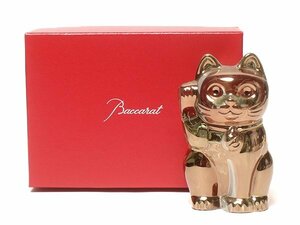 美品 バカラ 置物 オブジェ 招き猫 まねき猫 ゴールド インテリア Baccarat