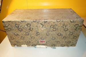 120：古いサイケな柄の木製の箱です。　昭和レトロ