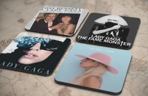 人気レア!《レディー・ガガ- Lady Gaga》オリジナル・アルバム ジャケット デザイン コルク製 コースター 4個セット-1-4(1)