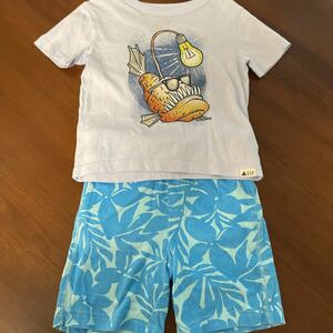 ハーフパンツ 上下セット 正規品 baby Gap 半袖　18〜24months 90cm 水色 綿100% ベビー　2歳　青　半ズボン　Tシャツ　送料無料　90