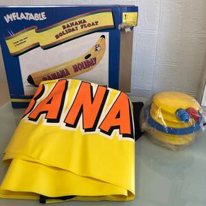 バナナボード 空気入れ付 Banana Holiday Float 黄色 183×51 海 川遊び 昭和レトロ 未使用に近い 希少 ラスト1点 激レア ペンギン 動物