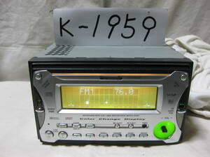 K-1959　Panasonic　パナソニック　CQ-VX4030D　MDLP　AUX　2Dサイズ　CD&MDデッキ　故障品