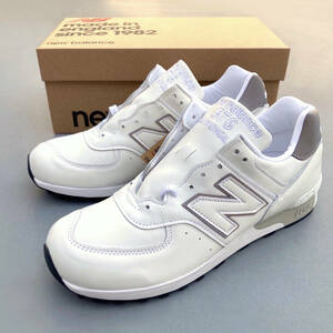 END.購入 UK製 オールレザー NEW BALANCE M576WWL ホワイト×グレー US8.5 26.5cm 限定 イギリス英国製 NB 白 スニーカー MADE IN ENGLAND