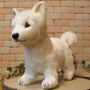 リアルな　犬のぬいぐるみ　北海道犬　ドッグオブジェ　いぬの置物　イヌのフィギュア　インテリア