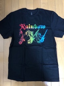 レインボー『Rainbow Trio Black T-Shirt/M』【未使用】公式グッズ/Ritchie Blackmore/リッチー・ブラックモア/Deep Purple/Tシャツ/黒