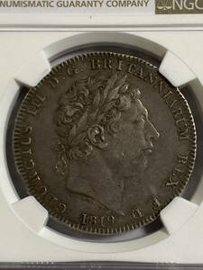 1819年　イギリス　1クラウン　銀貨　ジョージ3世　古銭 アンティークコイン　資産