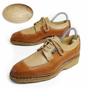 美品　23cm相当　Paraboot　パラブーツ　フランス製　Uチップ　スプリットトゥ　レザーシューズ　革靴　バイカラー　France製　/U6424