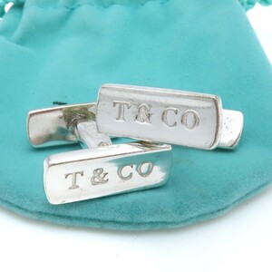 【送料無料】 Tiffany&Co. ヴィンテージ ティファニー T&CO ロゴ シルバー カフス リンクス SV925 1837 スーツ メンズ HE72