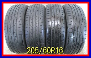 ■中古タイヤ■　205/60R16 92H BRIDGESTONE NEXTRY ECOPIA プリウス ノア ジューク ストリーム等 夏タイヤ オンロード 激安 送料無料 B235