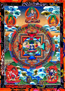チベット仏教 曼荼羅　仏画 A3サイズ： 297×420mm