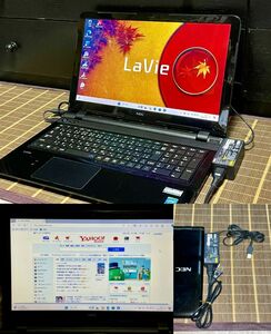 NEC LaVie S LS150/T PC-LS150TSB/Celeron2957U/HDD500GB/メモリ4GB/WEBカメラ/Bluetooth/Wi-Fi/Office/Windows11 Home ★中古実用品★